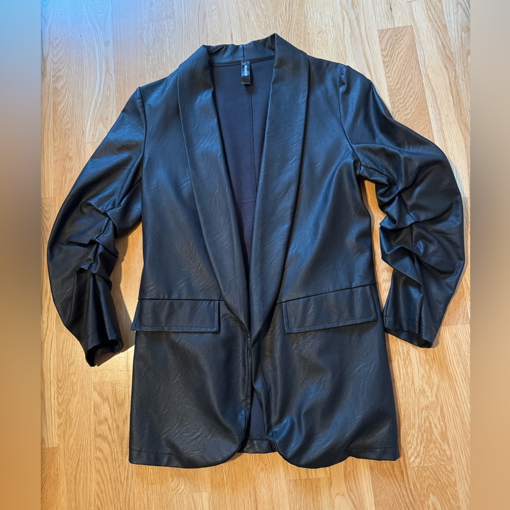 Venti6 Faux Leather Blazer